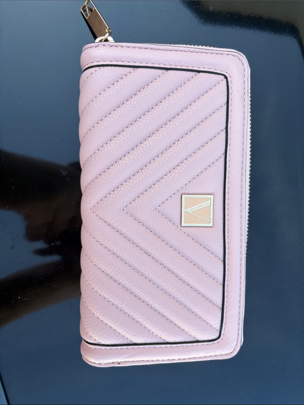 Victoria's Secret Light Pink Quilted Zip Wallet
